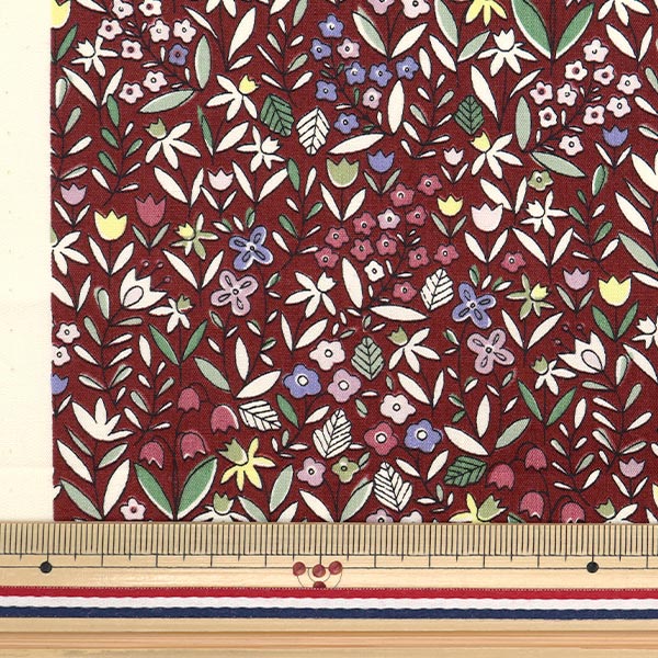 [From quantity 5] Fabric "Broad small floral pattern brown KTS6921-D" COTTON KOBAYASHI