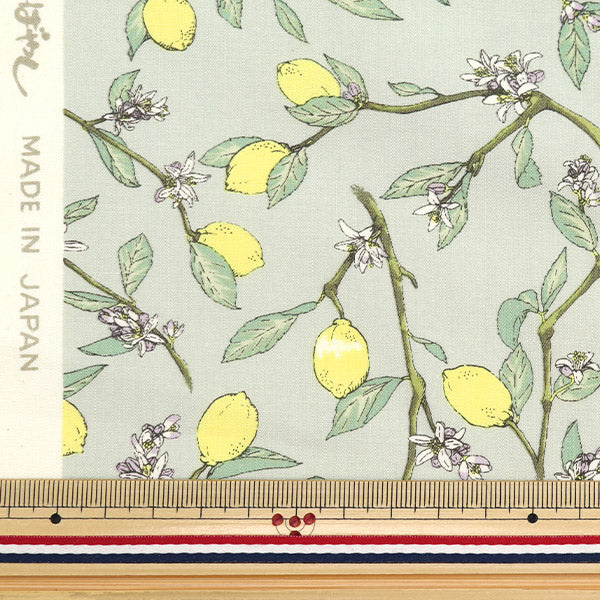[From quantity 5] Fabric "Lemon gray with broad branches KTS6951-C" COTTON KOBAYASHI