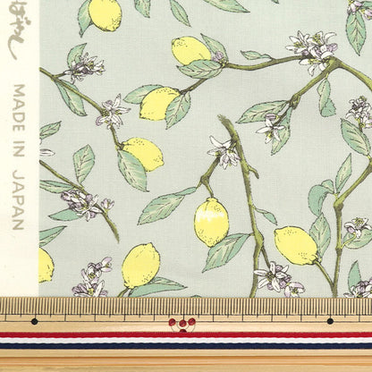 [From quantity 5] Fabric "Lemon gray with broad branches KTS6951-C" COTTON KOBAYASHI