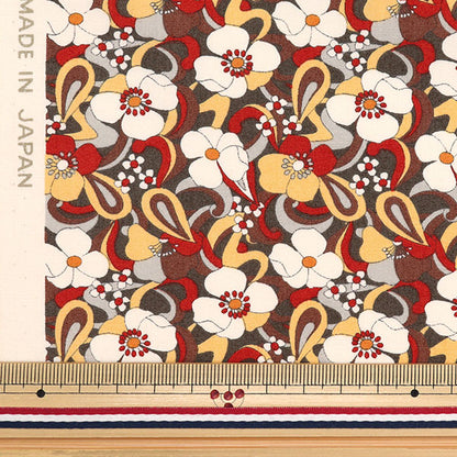 [From quantity 5] Fabric "Broad flower red KTS6866-A" COTTON KOBAYASHI
