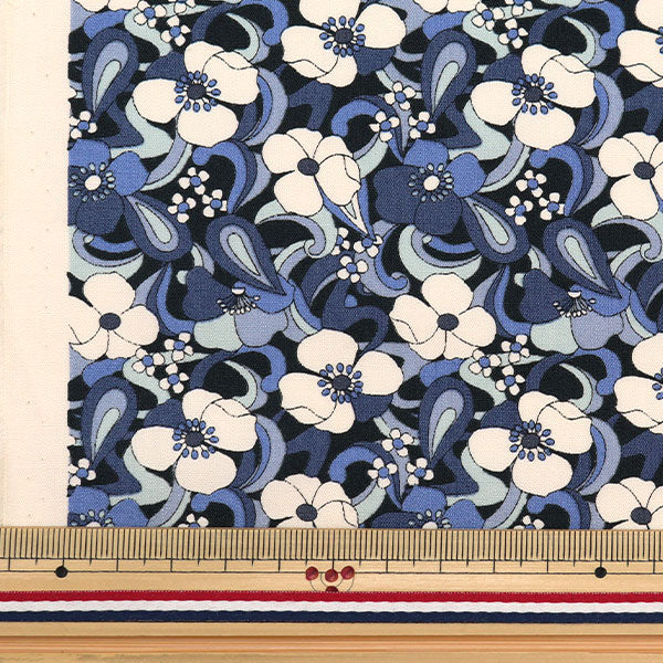 [From quantity 5] Fabric "Broad flower Blue KTS6866-B" COTTON KOBAYASHI