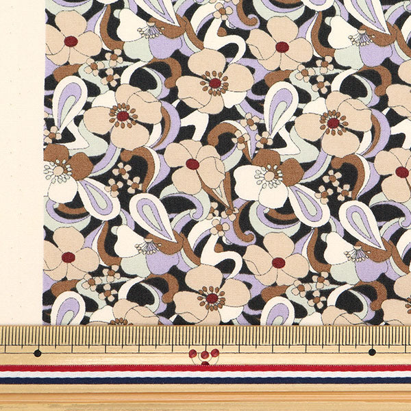 [From quantity 5] Fabric "Broad flower Purpul KTS6866-D" COTTON KOBAYASHI