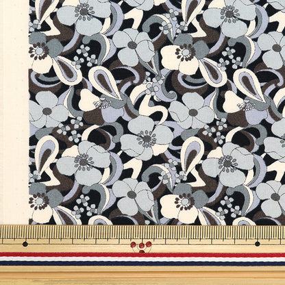 [From quantity 5] Fabric "Broad flower gray KTS6866-E" COTTON KOBAYASHI