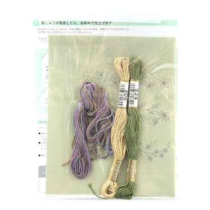 Embroidery kit "Enjoy embroidery print cross ateliedonora small flower sampler olive green 542306" LECIEN Lecien COSMO Cosmo