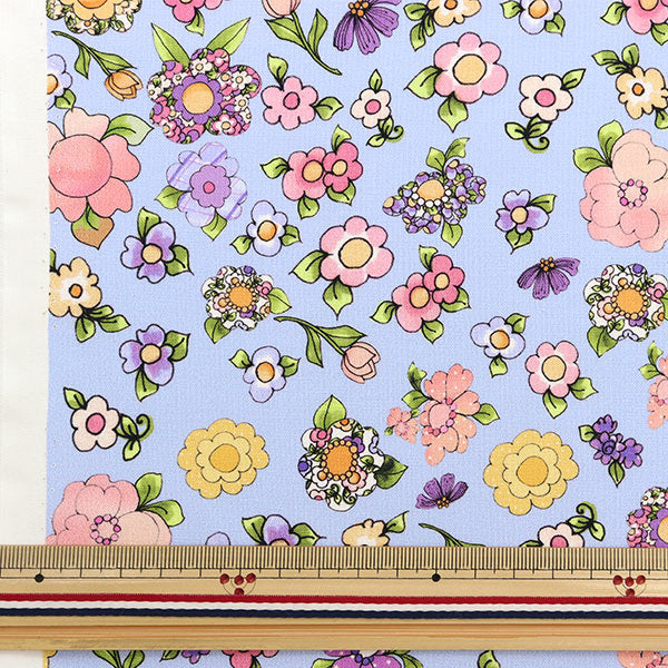 [From quantity 5] Fabric "USA Cotton Loralai Design Flowery Pattern Blue 692-573"