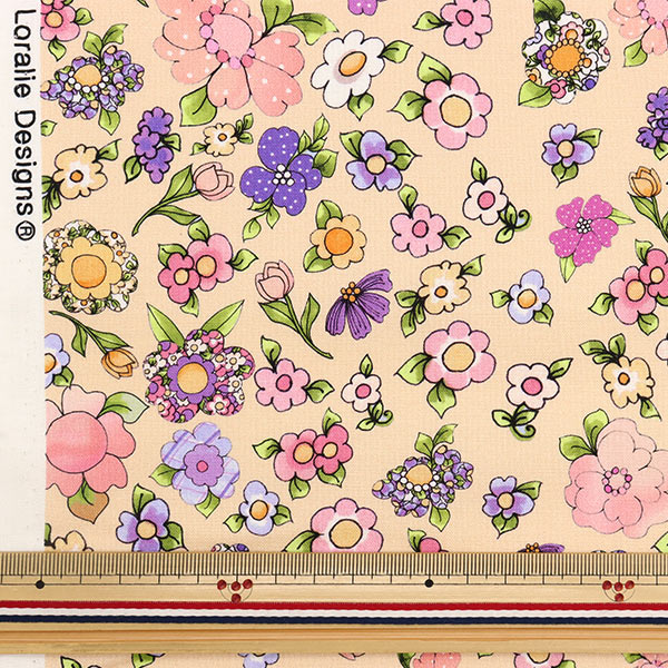 [From quantity 5] Fabric "USA Cotton Loralai Design Flowery Pattern Yellow 692-574"