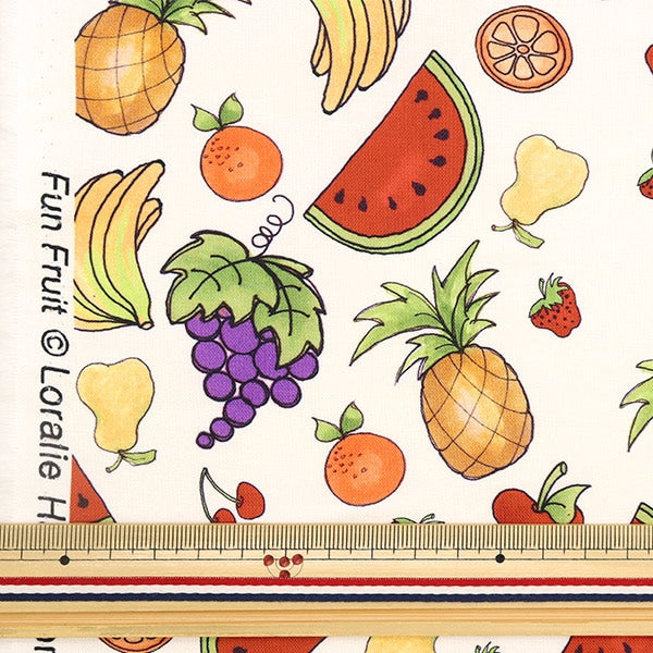 [From quantity 5] Fabric "USA Cotton Loralai Design Fan Fruit Pattern 692-543"