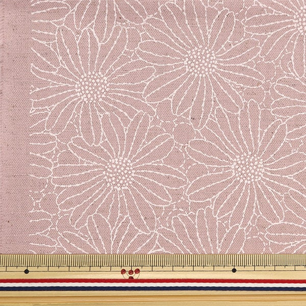 [From quantity 5] Fabric "Cotton hee Canvas Lucky Print Flower Pink KTS6957-B" COTTON KOBAYASHI