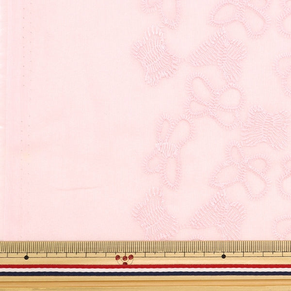 [From quantity 5] Fabric "Eyelette lace choco pink kof-50-pp"