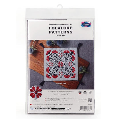 Embroidery kit "Folkro Patterns Garnet Tile 9099" Olympus