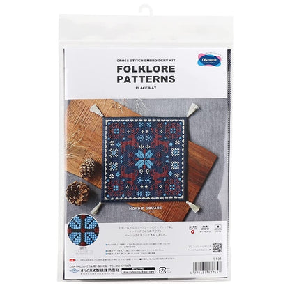 Embroidery kit "Folklore Pattern Nordic Square 9101" Olympus
