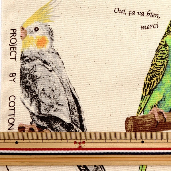 [From quantity 5] Fabric "Twill print parakeet generation KTS6954-A" COTTON KOBAYASHI