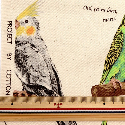 [From quantity 5] Fabric "Twill print parakeet generation KTS6954-A" COTTON KOBAYASHI