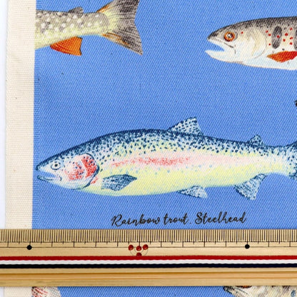 [From quantity 5] Fabric "Twill Print Trout Blue KTS6959-C" COTTON KOBAYASHI