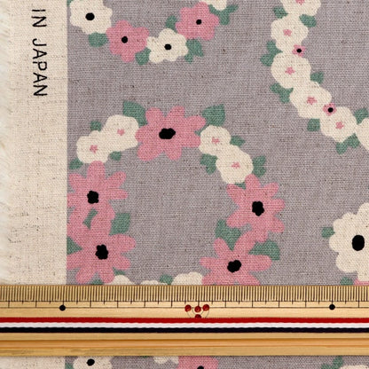 [來自數量5] 織物 “ ukako棉花海帆布租賃淺灰色UP5885-B” COTTON KOBAYASHI