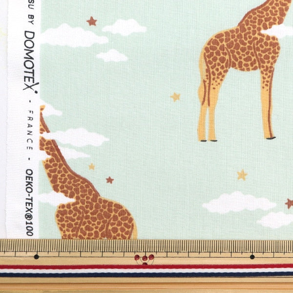 [From quantity 5] Fabric "DOMOTEX Cotton Print Good night Kirin Green DOMO-CPT4"