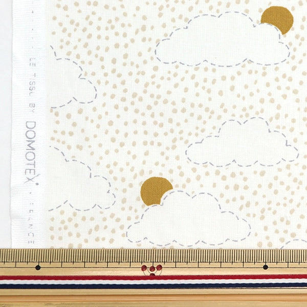 [From quantity 5] Fabric "DOMOTEX Cotton Print Rainy beige DOMO-CPT10"