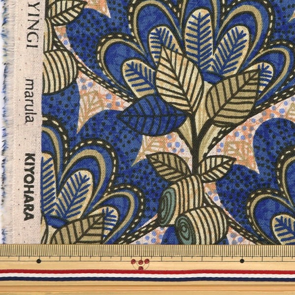[From quantity 5] Fabric "Cotton hemp canvas Langinin Gin Gin Gimarla Blue RNGF-03BL"