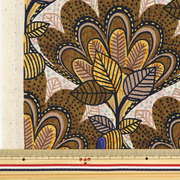 [From quantity 5] Fabric "Cotton hemp canvas Langini Malla brown RNGF-03B-03B