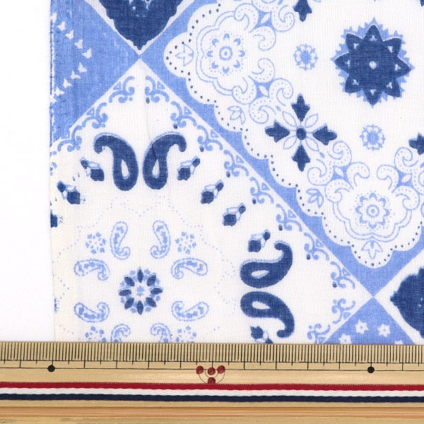 [From quantity 5] Fabric "Indo Boyle Print QuiltingPattern Blue RAM-BOI-3AS]
