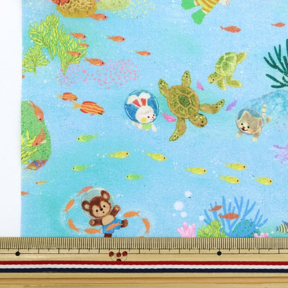[From quantity 5] Fabric "60 Loan Digital Print 22fabric Marine Game Blue DP-4420-4A"