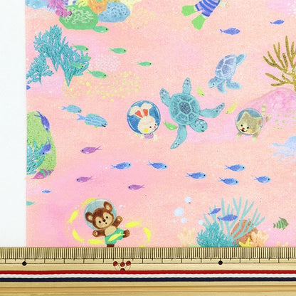[From quantity 5] Fabric "60 Loan Digital Print 22fabric Marine Game Pink DP-4420-4B"
