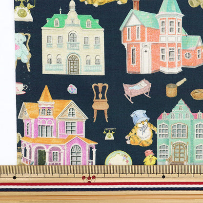 [From quantity 5] Fabric "60 Loan Digital Print 22fabric Nana Color Doll House Navy DP-4430-4C"