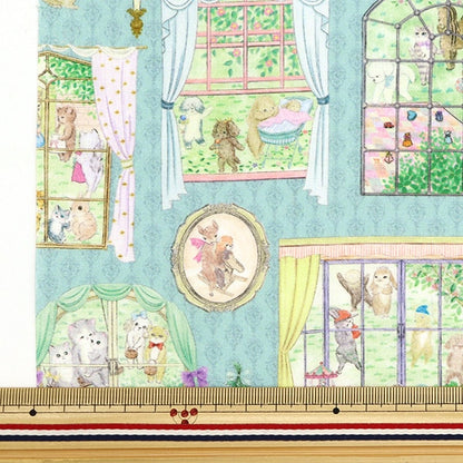 [From quantity 5] Fabric "60 Loan Digital Print 22Fabric Movie Studio Green DP-4430-5B"