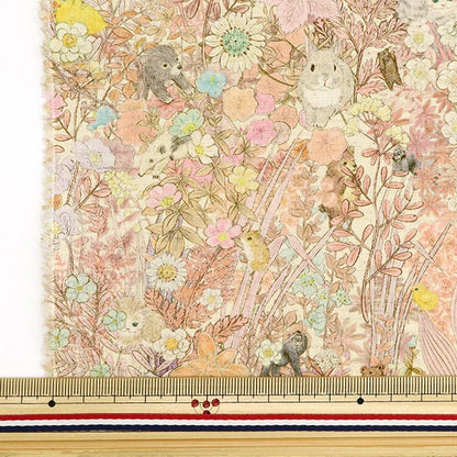 [From quantity 5] Fabric "Cotton linenSheetingPrint 22fabric Botanical Flower Pink DP-4855-2B]