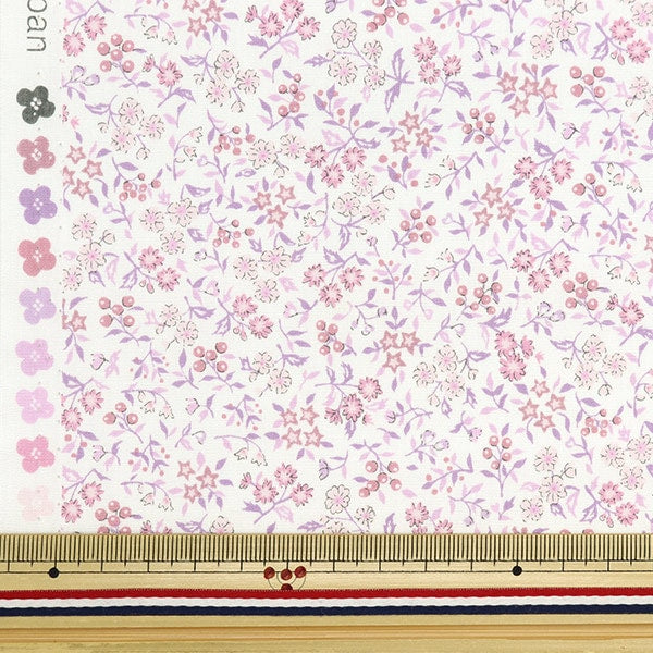[From quantity 5] Fabric "Broad Rettle Flower Garden Mini Lavender Pink SHULIFLS-B"