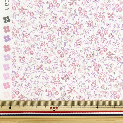 [From quantity 5] Fabric "Broad Rettle Flower Garden Mini Lavender Pink SHULIFLS-B"