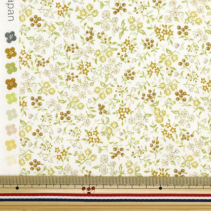 [From quantity 5] Fabric "Broad Rettle Flower Garden Mini Olive Yellow SHULIFLS-D"