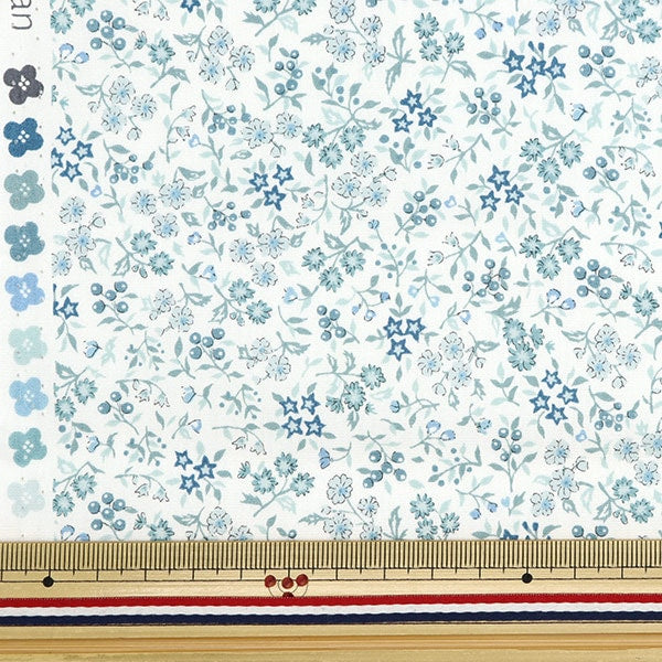 [From quantity 5] Fabric "Broad Rettle Flower Garden Mini Blue Green SHULIFLS-F"