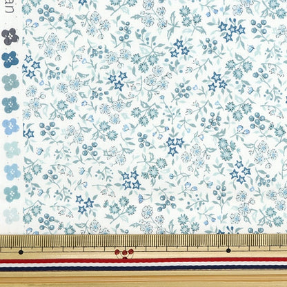 [From quantity 5] Fabric "Broad Rettle Flower Garden Mini Blue Green SHULIFLS-F"