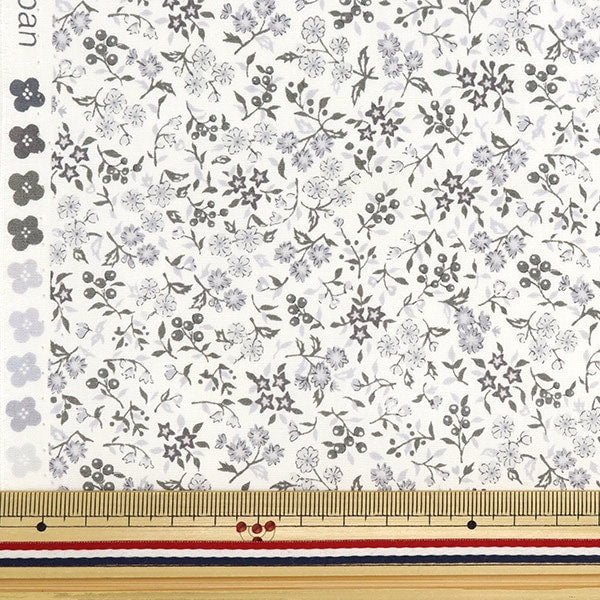 [From quantity 5] Fabric "Broad Rettle Flower Garden Mini Gray Mix SHULIFLS-G"