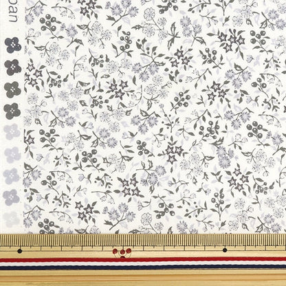 [From quantity 5] Fabric "Broad Rettle Flower Garden Mini Gray Mix SHULIFLS-G"