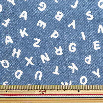 [From quantity 5] Fabric 『Sheeting ABC Denim Print Blue NO-ABCDE-B]