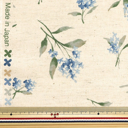 [From quantity 5] Fabric "Cotton linenSheeting Bouquet pattern Blue x Green CLSEA-FL-BLGR "