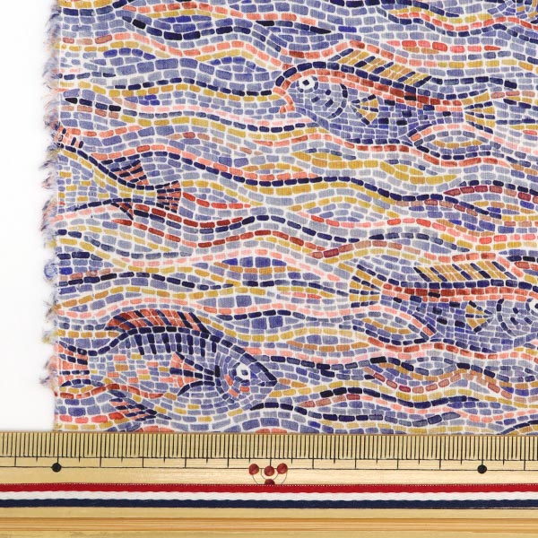 [From quantity 5] Fabric "Liberty Fabric Tana lawn Poseidon 3633245-23AT] Liberty Japan