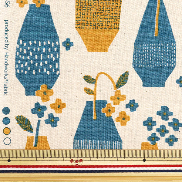 [From quantity 5] Fabric "Cotton hemp canvas Gemutrich Kite vase Yellow FF10456-D"