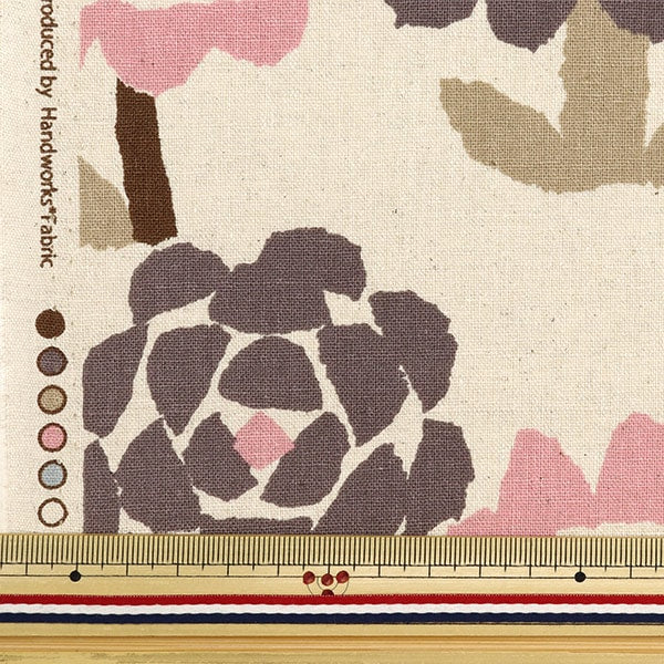[From quantity 5] Fabric "Cotton hemp canvas Gemutrich Kite flower pattern pink FF10457-C"