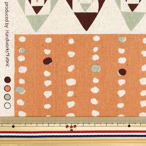 [From quantity 5] Fabric "Cotton hemp canvas Gemuto Kite QuiltingPattern orange FF10459-C]