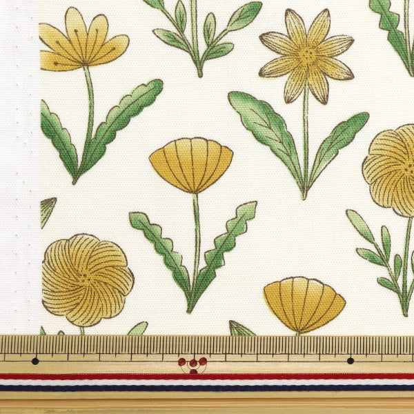[From quantity 5] Fabric "Spring flower Oxford Yellow NOX-SFL-YE] KOKKA