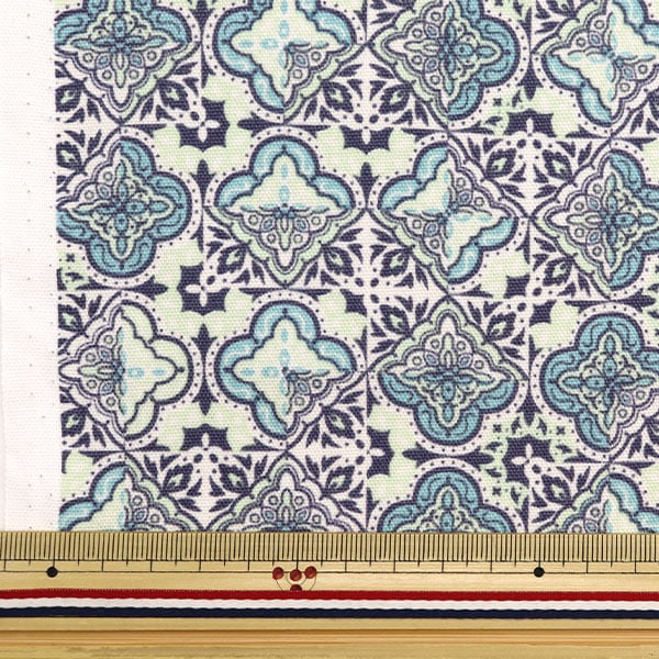 [From quantity 5] Fabric "Soft Snick Oxford Green Blue NOX-SOET-GRBL] KOKKA