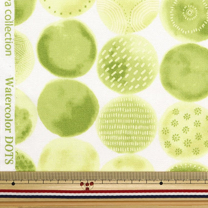 [From quantity 5] Fabric "Watercolor dot Oxford Lime Green NOX-WAD-GR " KOKKA