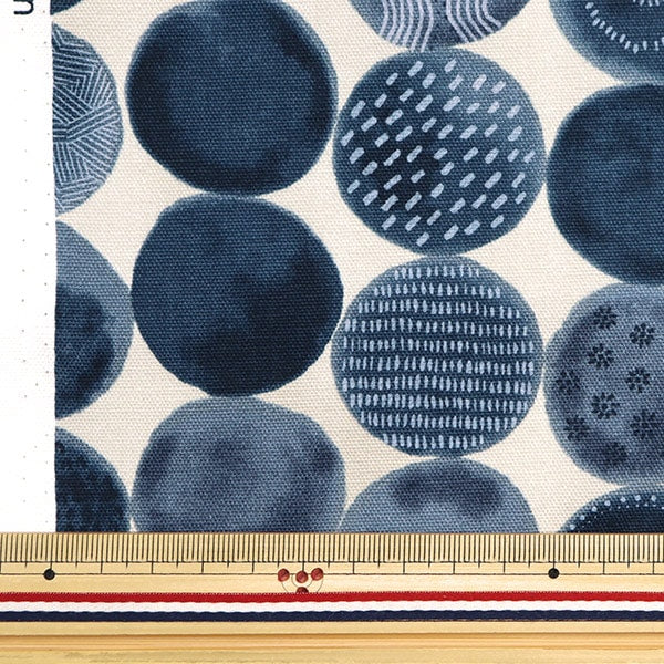 [From quantity 5] Fabric "Watercolor dot Oxford NVY beige NOX-WAD-NV] KOKKA