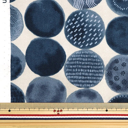 [From quantity 5] Fabric "Watercolor dot Oxford NVY beige NOX-WAD-NV] KOKKA