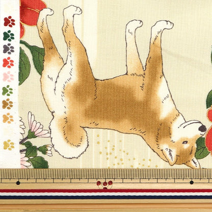 [From quantity 5] Fabric 『Sheeting Hyakusa Ryoran Flower as a dog 12a Ban color HR3430-12A]