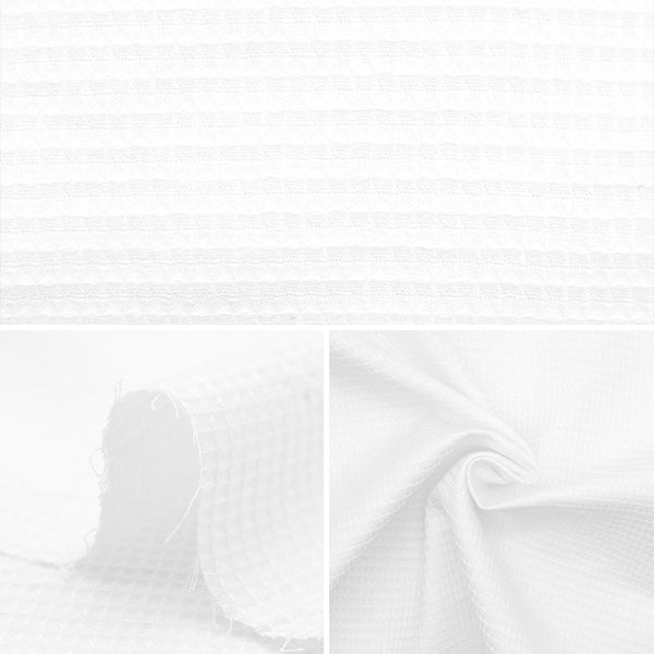 [From quantity 5] Fabric "Organic cotton waffle white MFH14399-WH"