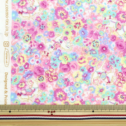 [From quantity 5] Fabric "Broad Find My Unicorn and Flower AP35407-3C"